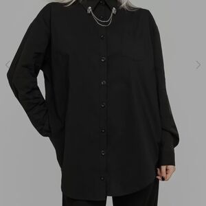 Disturbia Black Button-Up Shirt
